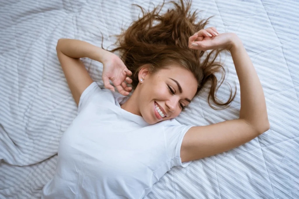 A Girl enjoying quality sleep using natural sleep aids