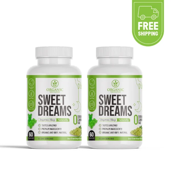 Sweet Dreams Gummies - Organic Melatonin, Ashwagandha & Lemon Balm Sleep Gummy Bears 30/60 Serving Combo