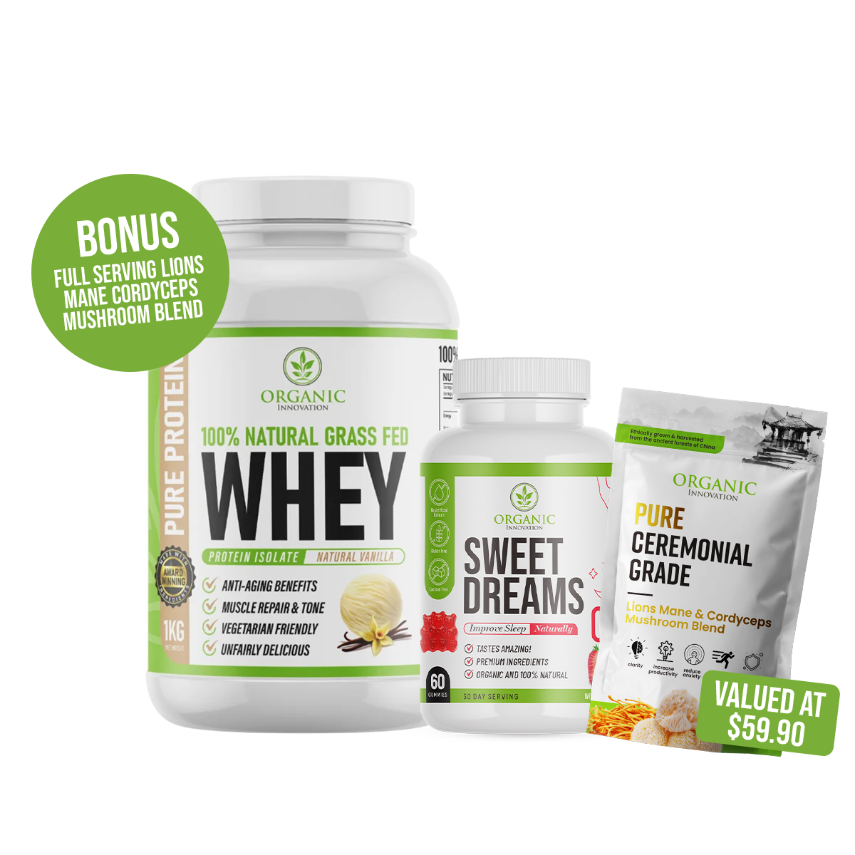 New Zealand Grass Fed Whey Protein & Sweet Dreams Combo